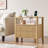 Overstreet 27'' Fluted Nightstand with Charging Station, 2-Drawer Bedside Table with Open Shelf and Solid Wood Legs-120830563-121591852