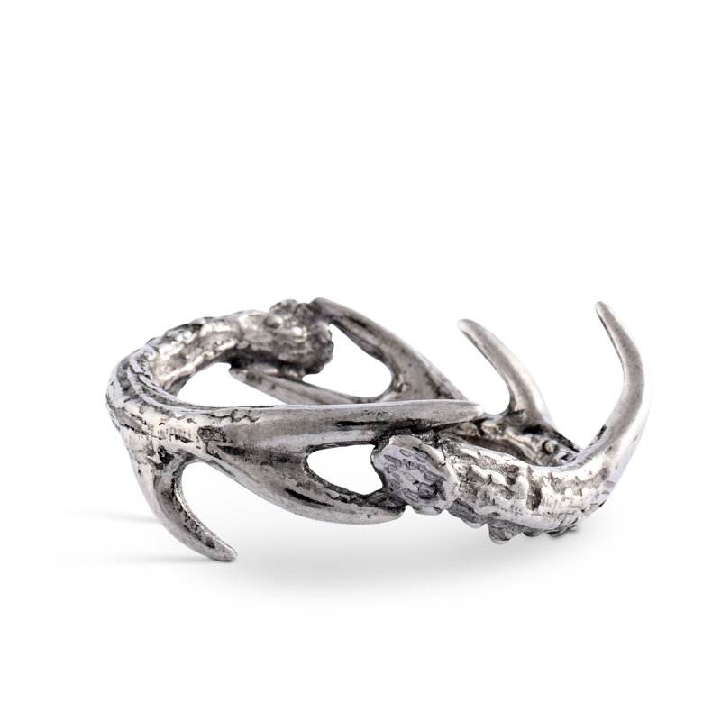 Lodge Pewter Antler Horn Napkin Ring