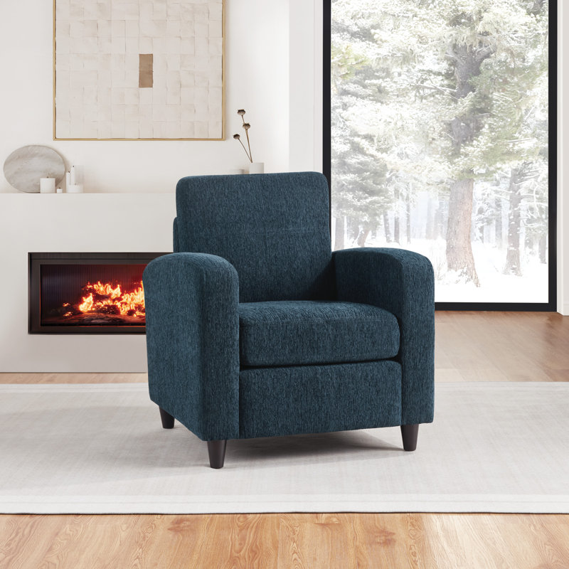 Fauteuil capitonné large de 30 po Pippen, Tissu indigo