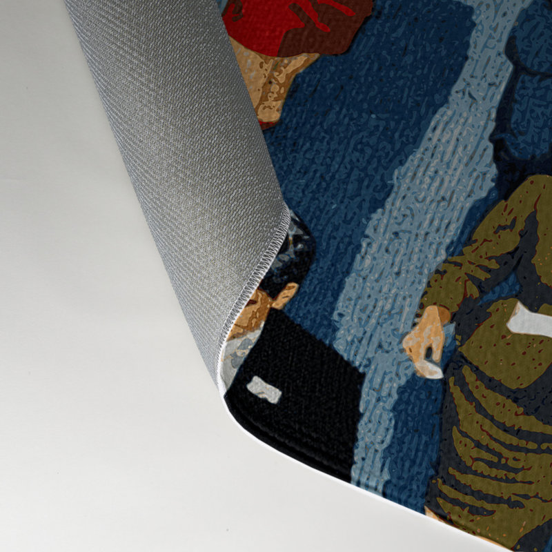 Transportation Gray Indoor and Outdoor Area Rug, Rectangle 9' x 12'