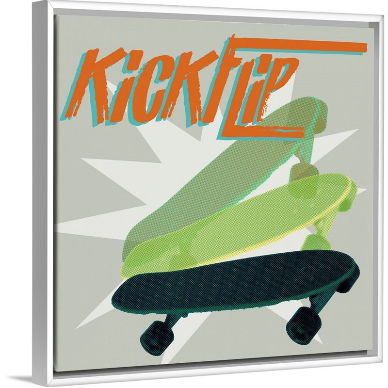 « sk8r iii », art sur toile Persaud, 24" H x 24" W x 1.75" D, White Floating Frame
