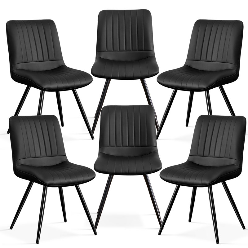 51.9938cm H Upholstered Metal Side Chair, Black, 6