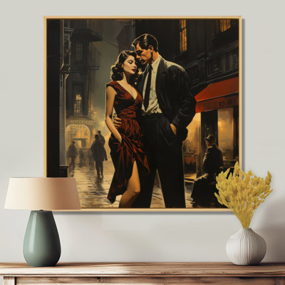 Old hollywood romance couple elegance II - Woman Wall Art