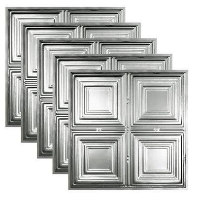 Tuile de plafond Great Lakes Tin Syracuse 2 pi x 2 pi (paquet de 5)