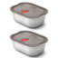 Black+Blum Set of 2 Steel Rectangular Food Box Small - Grey