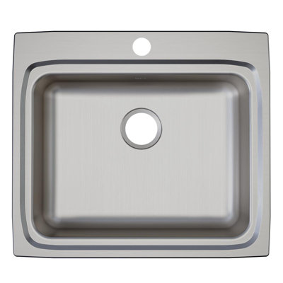 Elkay Lustertone Classic Stainless Steel 25" X 22" X 6-1/2", Single Bowl Drop-In ADA Sink