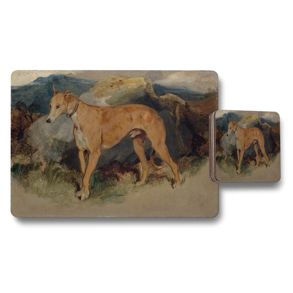 Classic Horse Painting Placemat And Coaster Set For Dining Tables