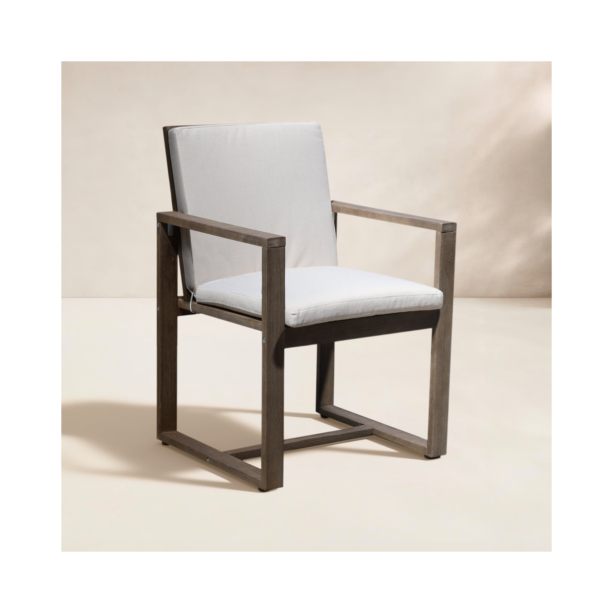 Harbor Wood Premium All-Weather Wicker Outdoor Dining Armchair with Cushion, Gray