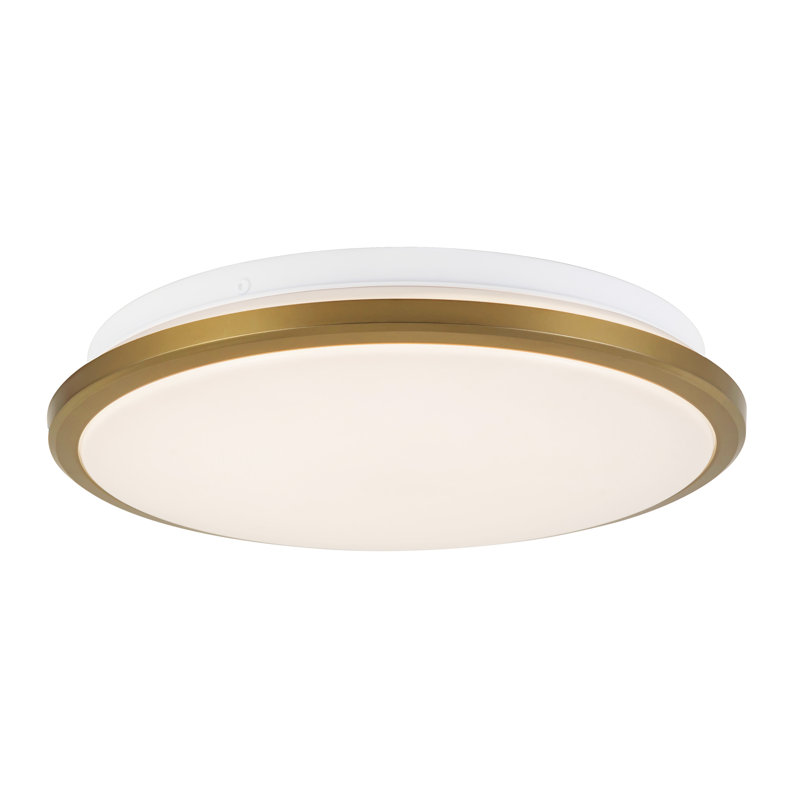 Brook 11-in Gold dimmable LED Flush Mount, Brushed Gold, 11-in