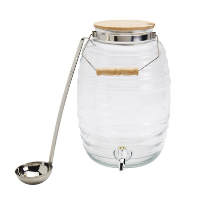 INFUSE 9.2L Glass Jaron Drink Dispenser with Ladle