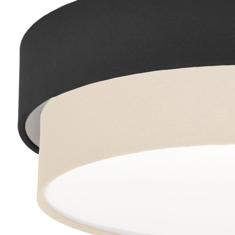 Elanaz Flush Mount, Black, Ecru