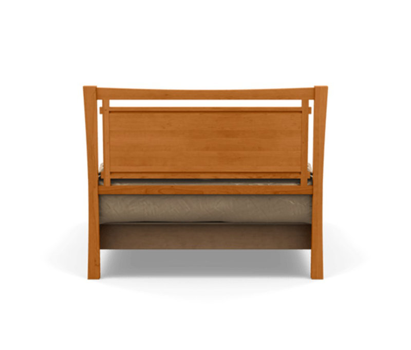 Monterey Upholstered Bed, Ebony Leather, Full, Natural Cherry