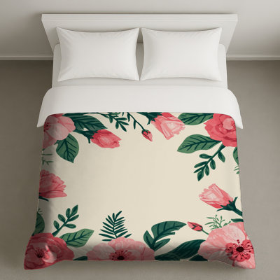 Pink Floral Frame Duvet Covers