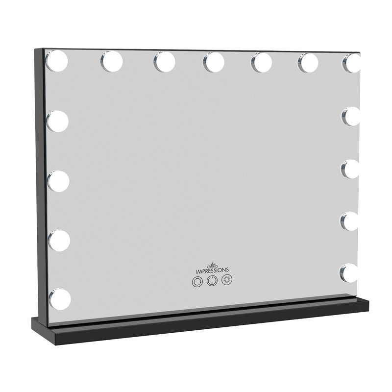 Aurora  Hollywood Vanity Mirror with 15 Frosted LED Lights Dressing Mirror with Dimmer Switch