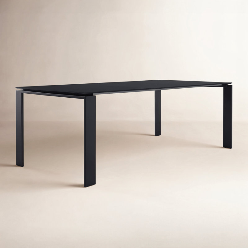 Four Metal Base Dining Table, Black, 28" H x 75" W x 35" D
