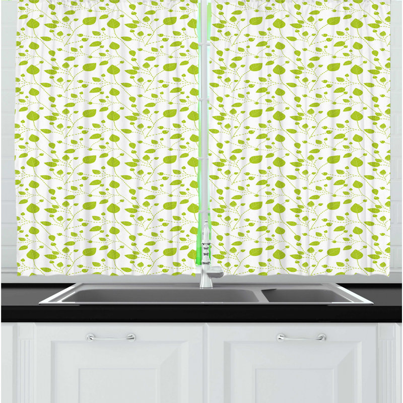 Floral Ruffled Kitchen Curtain