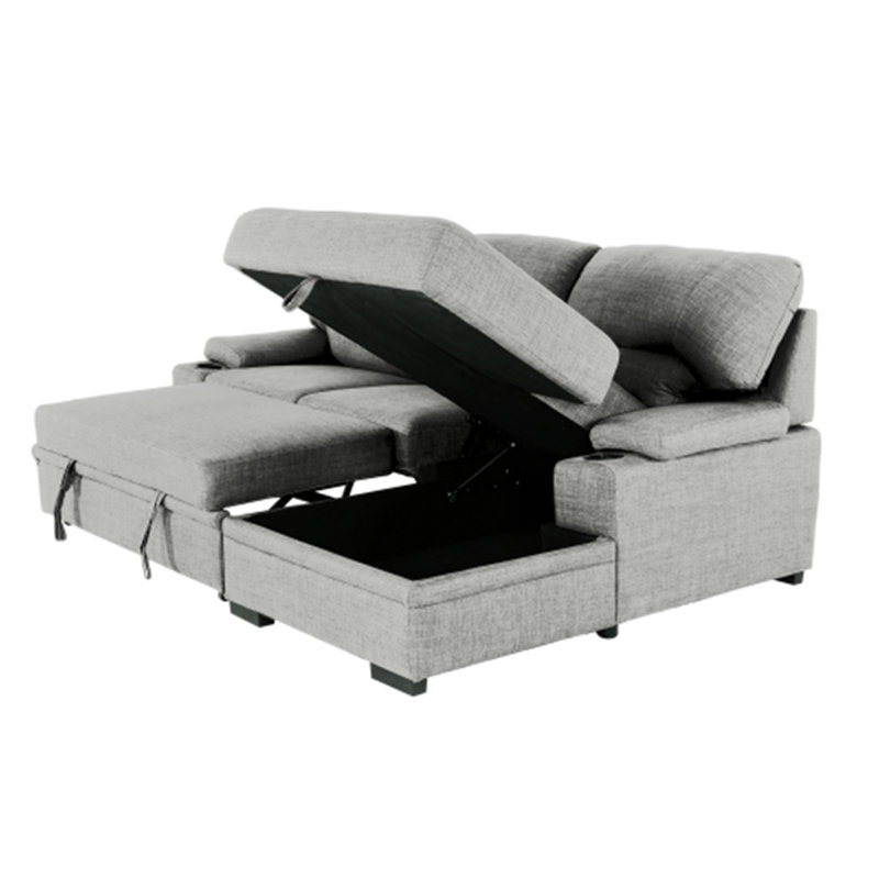 Canapé-lit modulaire de luxe avec rangement et porte-gobelets