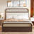 Wooden Platform Bed With Trundle, 2 Drawers And Rattan Accents-106376333