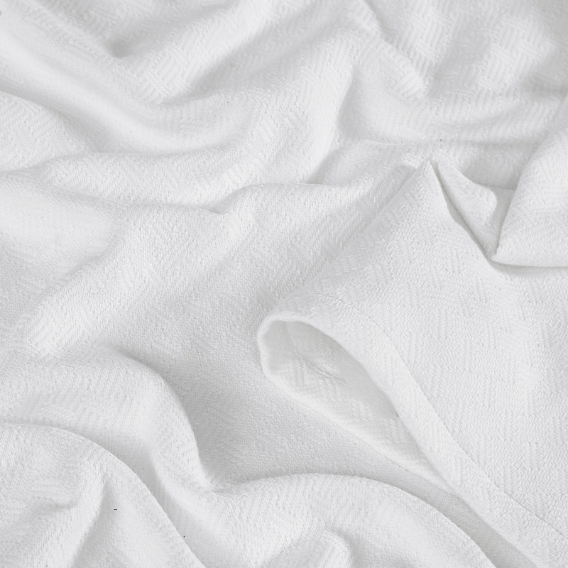 Couverture en coton Vince Camuto Classic, Blanc, Très grand lit