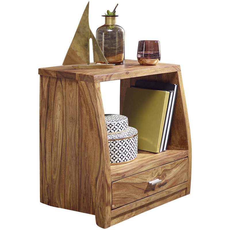 Lynnfield 45cm W Solid Wood Bedside Table