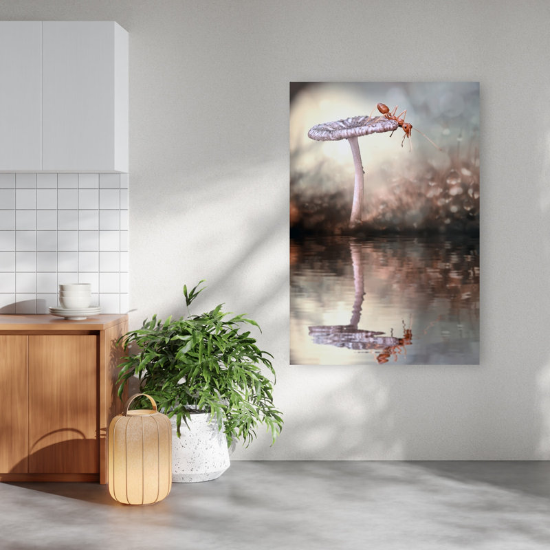 Ant'S Quiet Reflection Dreamy Peaceful Serene Ant Forest Nature Wall Art Print 1 Piece Wrapped Canvas Wall Art