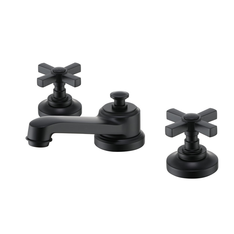 Essex Traditional Matte Black Brass 8" Widespread Bathroom Faucet