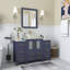 Ensemble de meuble-lavabo autoportant à simple cuve 48 "avec plateau en marbre et miroir assortis Ravenna-67116240
