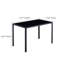 5 pièces de table et chaises de cuisine avec plateau en verre trempé noir et 4 chaises en PVC blanc