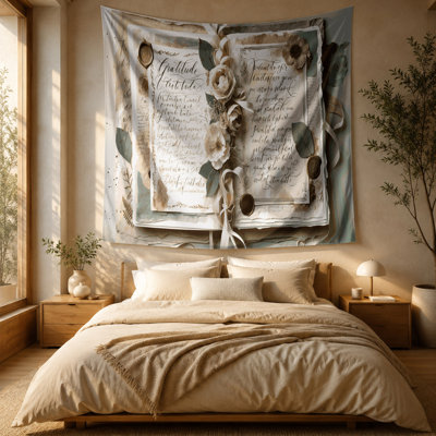Thanksgiving Gratitude journals as art Wall Tapestry