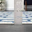 Tapis rectangulaire gris / bleu en polypropylène tissé à la machine Morejon-611568660