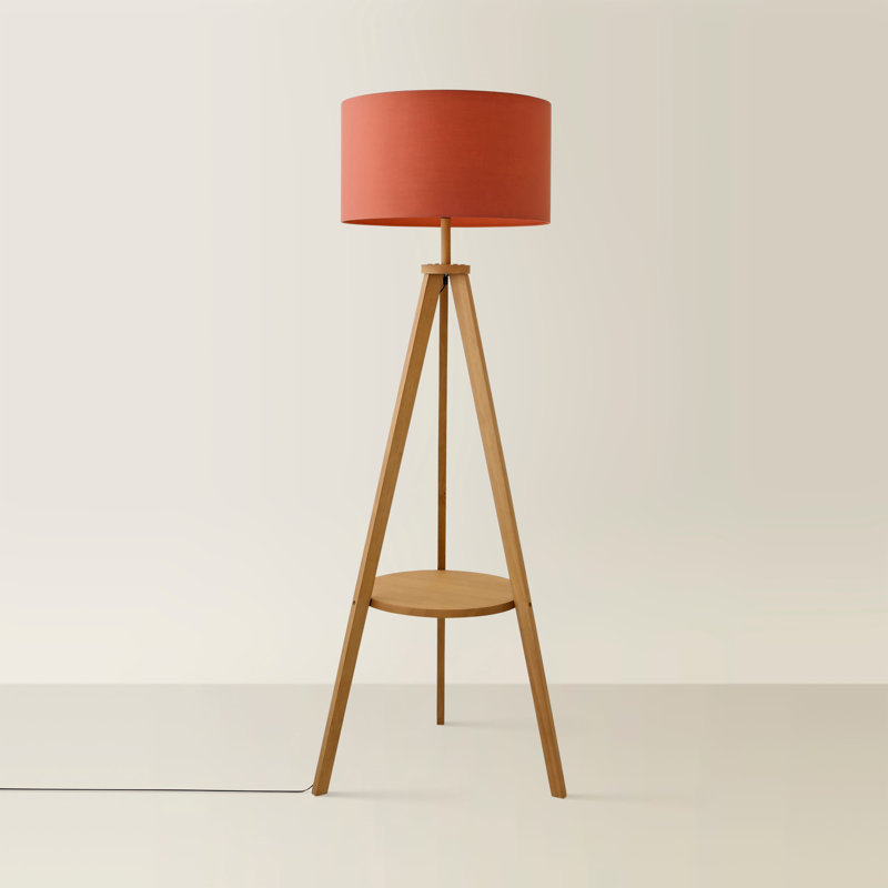 148cm Satin Tripod Floor Lamp, Yes, Red