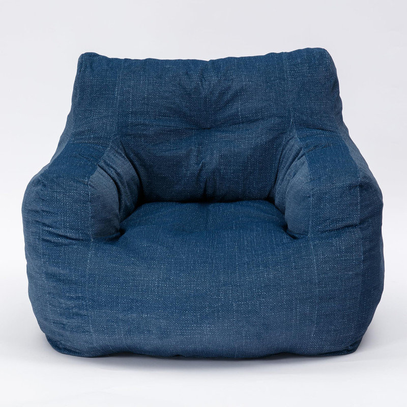 Fabric Bean Bag Chairs, Blue Linen