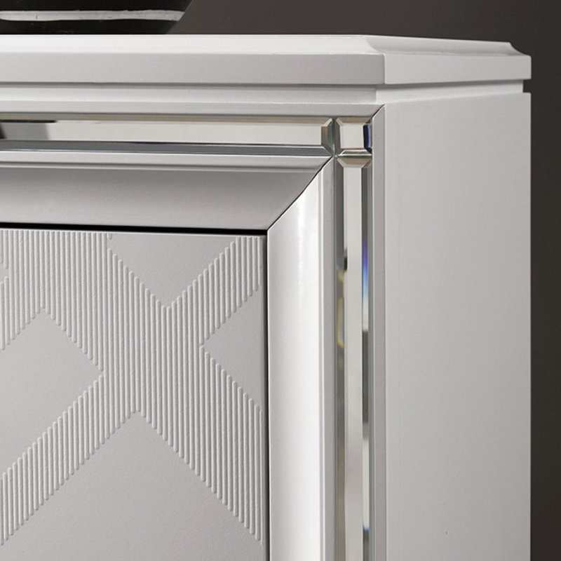 Commode 5 tiroirs Waldrup, Blanc