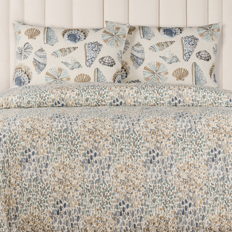 Ensemble de housse de couette 100% coton Magnolia Home Fashions Waterside Aqua