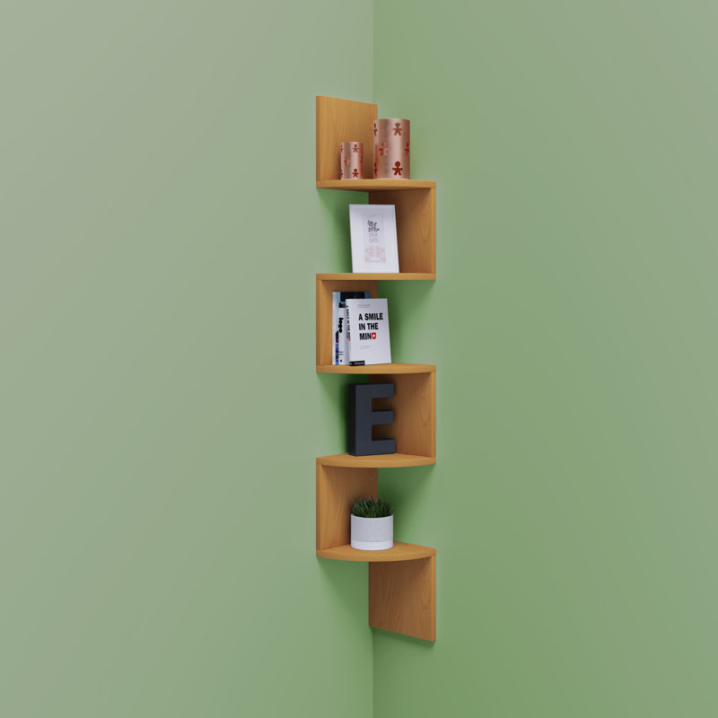 Seroud 123cm H x 19cm W Floating Bookcase, Beech