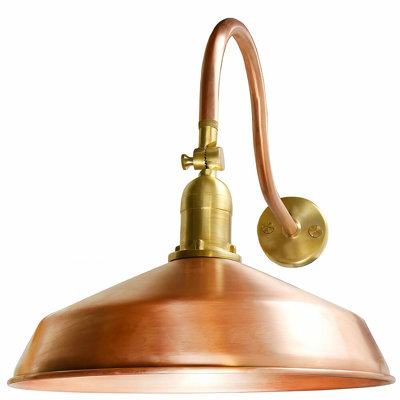 Corderra Copper Natural Raw Copper / Brass Outdoor Gooseneck Lighting - LED Gooseneck Barn Light