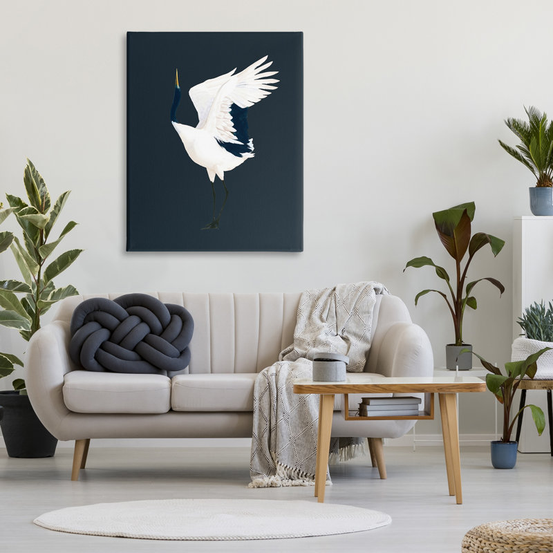 «Crane Bird Faceing Left» par Grace Popp, H 48 po x l 36 po
