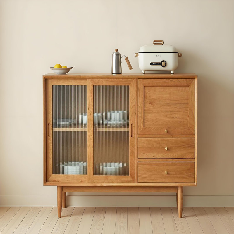 Commode d'appoint multifonctionnelle en bois massif, H 37,41 po x l 39,37 po x P 15,74 po