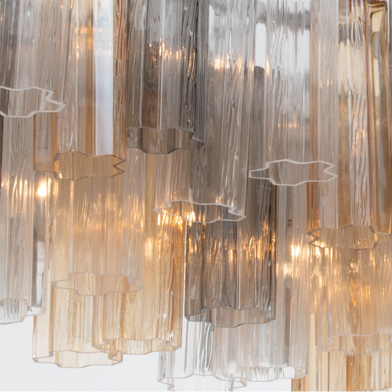 Lustre linéaire en chrome poli de 65 po Delaney, Gris, Chrome poli
