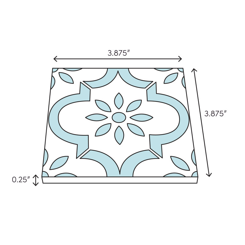 Twist Square Green Kiwi 11-3/4" x 11-3/4" Ceramic Mosaic Tile