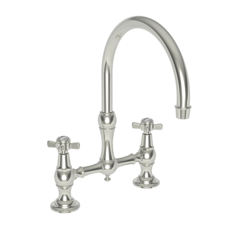 Fairfield Kitchen Bridge Faucet, Polished Nickel