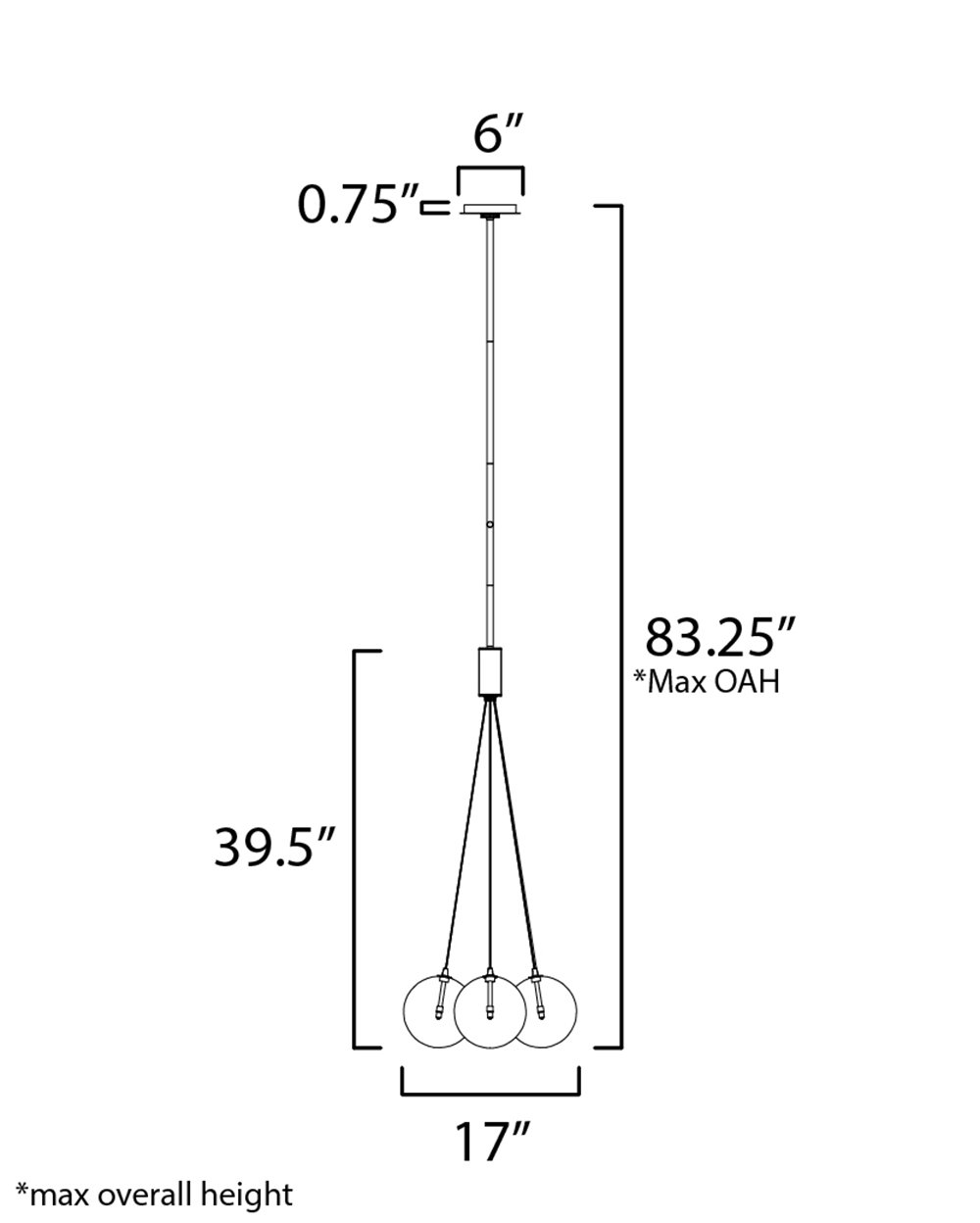 Alikee 4 Light Glass Steel Dimmable Pendant, Clear, Matte Black