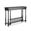 Console rectangulaire en bois massif noir-642326682