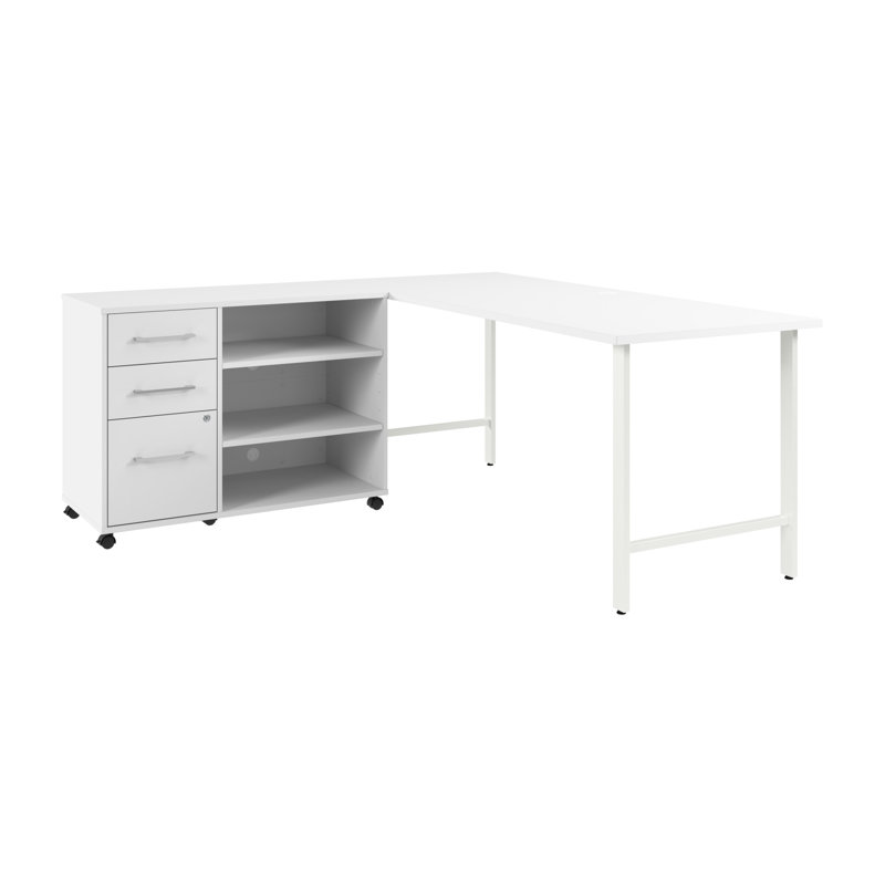 Hustle Computer Desk Office Set, White
