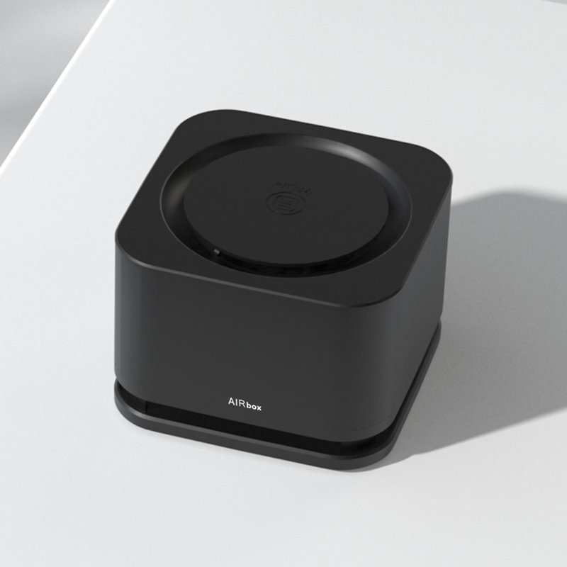 Purificateur d'air Airbox - voiture / petit espace 100pi2, sans déchets, Noir