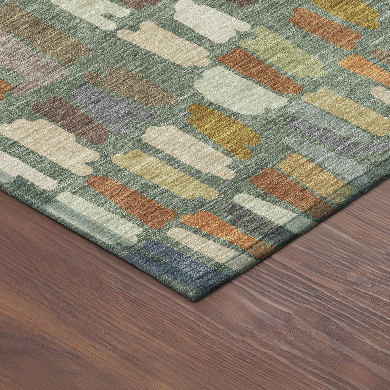 Machine Washable Indoor/Outdoor Jourdan ACN2377 Stripes Rug, Rectangle 3' x 5'