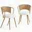 Chaises de salle à manger en osier - ensemble 2 pièces - chaise de cuisine à dossier en canne rembourré, coussin en éponge, chaise à oreilles avec pieds en métal, convient à la maison et à la cuisine (brun)