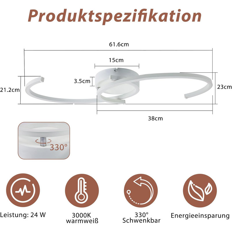 LED Semi Flush Mount, White