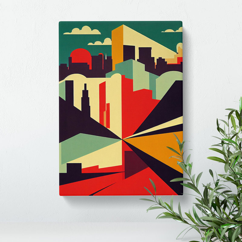 City Skyline Abstract No.3 - Wrapped Canvas, 76cm H x 50cm W