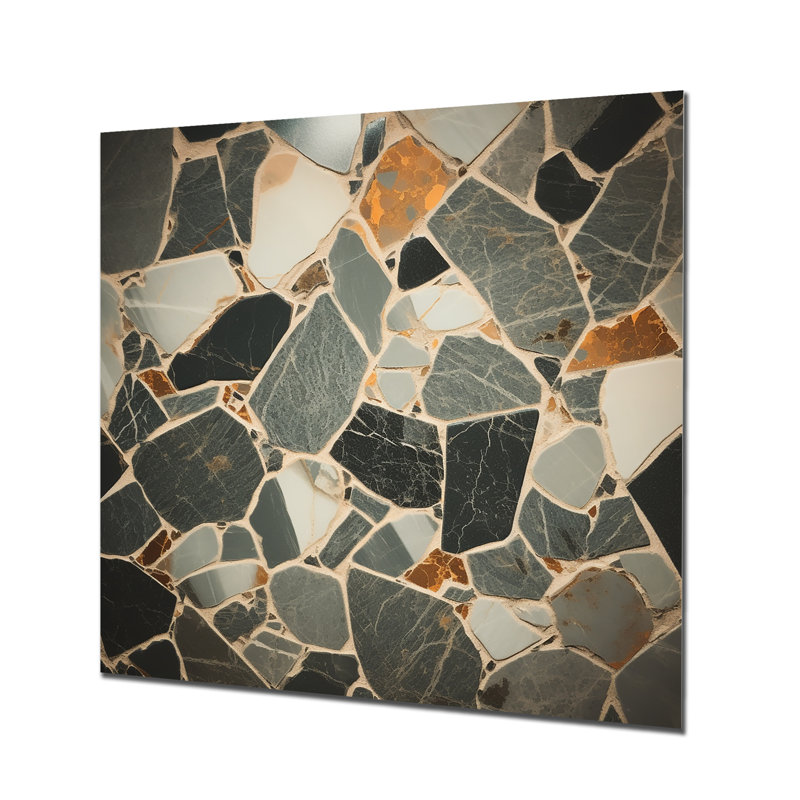 «Gray Abstract Harmony In Tiles II», art mural en métal abstrait, H 29 po x l 29 po